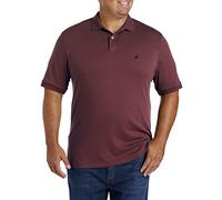 Nautica Men's Classic Fit Short Sleeve Solid Soft Cotton Polo Shirt, Royal Burgundy, 4X Tall