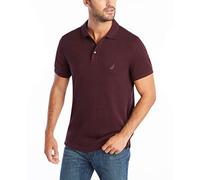 Nautica Men's Slim Fit Short Sleeve Solid Soft Cotton Polo Shirt, Shipwreck Burgundy Heather, Medium