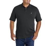 Nautica Men's Classic Fit Short Sleeve Solid Soft Cotton Polo Shirt, True Black, Large Tall