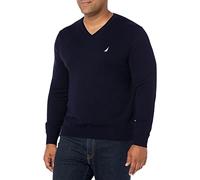 Nautica Men's Classic Fit Soft Lightweight Jersey V-Neck Sweater Pullover, Navy, Medium