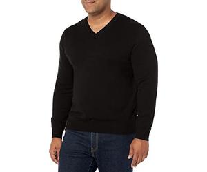 Nautica Men's Classic Fit Soft Lightweight Jersey V-Neck Sweater Pullover, True Black, XL