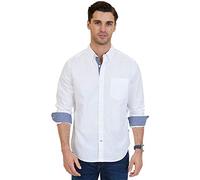 Nautica Men's Classic Fit Stretch Solid Long Sleeve Button Down Shirt, Marshmallow, XL