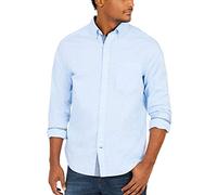 Nautica Men's Classic Fit Stretch Solid Long Sleeve Button Down Shirt, Powder Blue, XXL