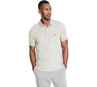 Nautica Men's Classic Short Sleeve Solid Performance Deck Polo Shirt, Navtech Performance Grey Heather., Medium