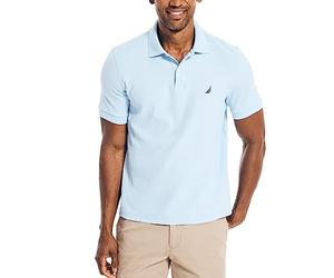Nautica Men's Classic Short Sleeve Solid Performance Deck Polo Shirt, Noon Blue, XXL