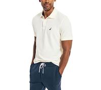 Nautica Men's Classic Short Sleeve Solid Performance Deck Polo Shirt, Sail Cream, Medium