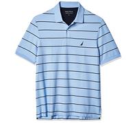 Nautica Men's Classic Short Sleeve Striped Polo Shirt, Noon Blue, XXXL Tall