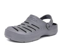 Nautica Men's Clogs - Athletic Sports Sandal - Water Shoes Slip-On with Adjustable Back Strap-River Edge-Grey-9