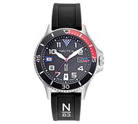 Nautica Men's Cocoa Beach Analog Quartz Silicone Strap, Black, 20 Casual Watch (Model: NAPCBF914)