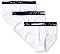 Nautica Men's Comfort Cotton Underwear Fly Front Brief-Multi Pack, White/White/White, Large