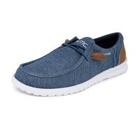 Nautica Men's Comfort Loafers, Lace-Up Boat Shoe, Lightweight Casual Stretch Sneaker-Rushford 1, Denim, 13