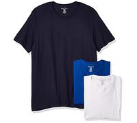 Nautica Men's Cotton Crew Neck 3-Pack T-Shirt Polo, Peacoat/Cobalt/White, XL