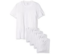 Nautica Men's Cotton Crew Neck T-Shirts Polo, White-5 Pack, Large (Pack of 5)
