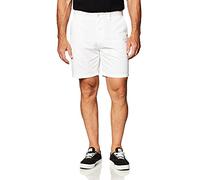 Nautica Men's Cotton Twill Flat Front Chino Short Casual, Bright White, 40W Tall