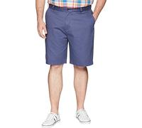 Nautica Men's Cotton Twill Flat Front Chino Short Casual, Blue Indigo, 38