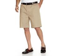 Nautica Men's Cotton Twill Flat Front Chino Short Casual, True Khaki, 42W Tall