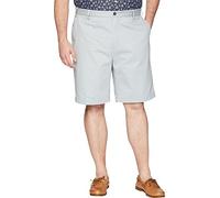 Nautica Men's Cotton Twill Flat Front Chino Short Casual, True Quarry, 42W Tall
