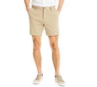 Nautica Men's Cotton Twill Flat Front Stretch Chino Short Casual, True Khaki, 32