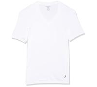 Nautica Men's Cotton V-Neck 3-Pack T-Shirt Underwear, White New-3 Pack, S (Pack of 3)