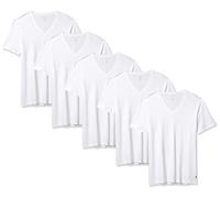 Nautica Men's Cotton V-Neck T-Shirt-Multipack, White-5 Pack, S