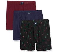 Nautica Men's Cotton Woven 3-Pack Boxers Shorts, Peacoat/Tawny Port/2 Way Anchor-Black Holiday, XL