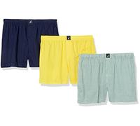 Nautica Men's Cotton Woven 3 Pack Boxer Shorts, Mari Gold/Peacoat/Check Ocean Greenery, L