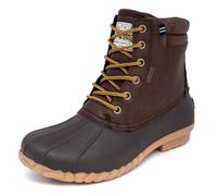Nautica Mens Duck Boots Waterproof Shell Insulated Snow & Rain Boot -Lace-Up Winter Shoe- Channing (Wide/Medium Width), Tan Pebbled, 15