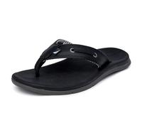 Nautica Men's Flip Flop, Beach Sandal, Boat Slide, Water Slippers, Black-casted, 11