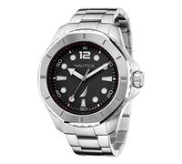 Nautica Men's KOH May Bay Stainless Steel Bracelet and Black Silicone Strap Watch (Model: NAPKMF205), Silver/Black, Silver/Black, Modern