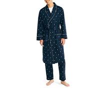 Nautica mens Long-sleeve Lightweight Cotton Woven-robe, Peacoat, S-M