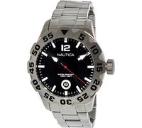 Nautica Men's N17549G Silver Stainless-Steel Quartz Watch with Black Dial