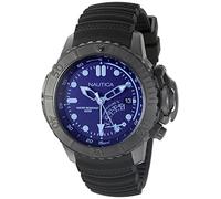 Nautica Men's NAD52500G NMX Dive Style Blue Crystal Analog Display Analog Quartz Black Watch