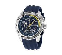 Nautica Men's NAPNSS301 NST 101 Blue Silicone Strap Watch, Silver Tone/Blue/Blue, Modern