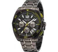 Nautica Men's Tin Can Bay Chrono IP Gunmetal Stainless Steel Bracelet Watch (Model: NAPTCF210), Black