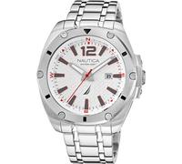 Nautica Men's NAPTCS221 Tin Can Bay 44mm Quartz Watch in Silver Nautica Silver One Size