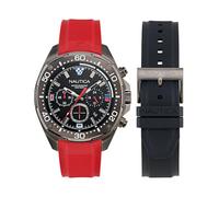 Nautica NCT Blue SAIL Silicone Strap Watch Box Set, Red