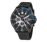 Nautica NCT Windrose Silicone Watch, Black
