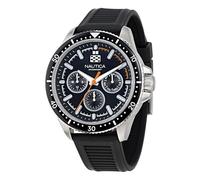 Nautica Men's NCT Windrose 46mm Watch, Black/Black/Silver