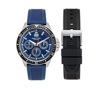 Nautica NCT Windrose Wheat PU Fiber Strap Watch Box Set, Black