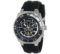Nautica Men's Nst 700 N14675G Black Rubber Quartz Watch with Black Dial
