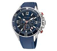 Nautica Men's NST Chronograph 49mm Watch, Blue/Blue/Silver, Modern