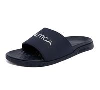 Nautica Men's Open Toe Slide Sandals - Comfortable Indoor & Outdoor Shower Slippers, Navy-pierre, 11