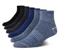 Nautica Men's Performance Quarter Socks with Cushioned Comfort (6 Pack) (Blue, Shoe Size: 6-13)