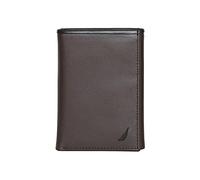 Nautica Men's Pop J-Class Trifold Wallet, Black/Brown, Taglia unica