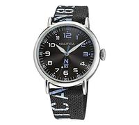 Nautica Men's Quartz Canvas Strap, Black, 20 Casual Watch (Model: NAPLSF015)