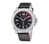 Nautica Men's Quartz Leather Strap, Black, 22 Casual Watch (Model: NAPTBF105)