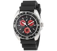 Nautica Men's Quartz Resin Silicone Watch, Black/Red