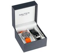 Nautica Men's Quartz Resin Silicone Watch, Orange/Black Set, Chronograph