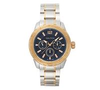 Nautica Men's Quartz Resin Silicone Watch, Silver/Rose Gold/Navy