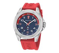 Nautica Men's Quartz Silicone Strap, Red, 22 Casual Watch (Model: NAPTBS207)